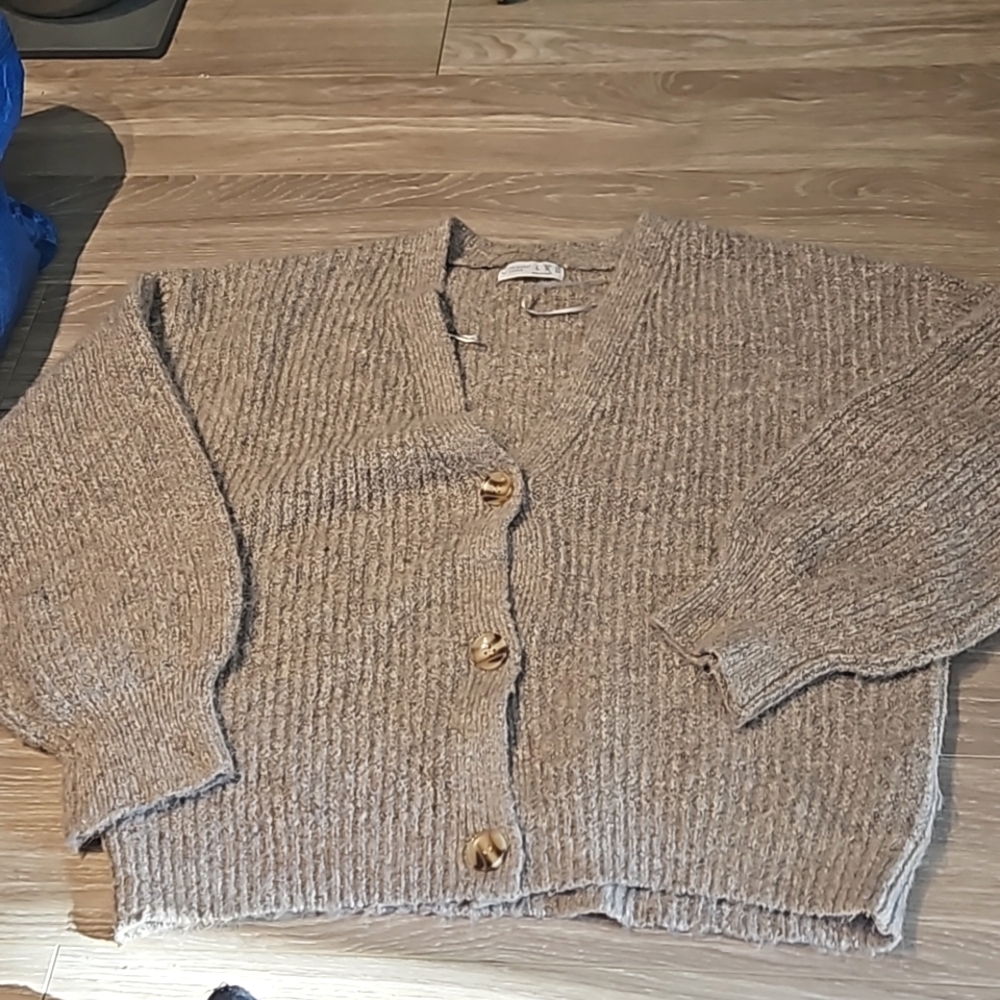 Primark tan button down sweater N without tags size Large